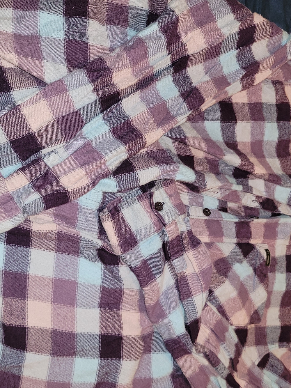 Womens Columbia Plaid Flannel Shirt - Purple - Picture 6 of 6